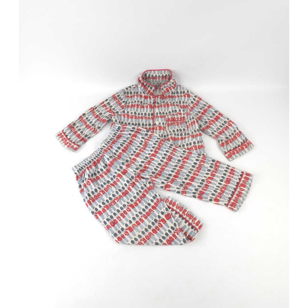 Cath Kids London Guards / Soldiers Two Piece Pajama Set PJ'S Red White Blue 2-3